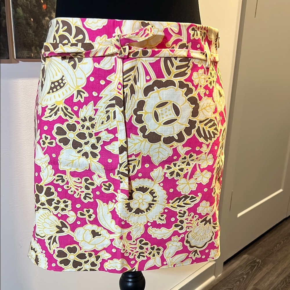 J. Crew Pink & Brown Mini Skirt